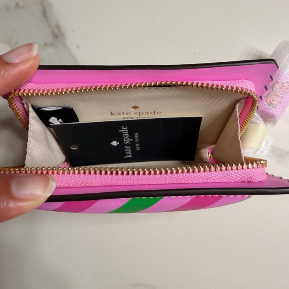 Kate Spade Pink and Green Striped Wallet - Picture 4 of 10